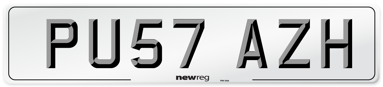 PU57 AZH Number Plate from New Reg